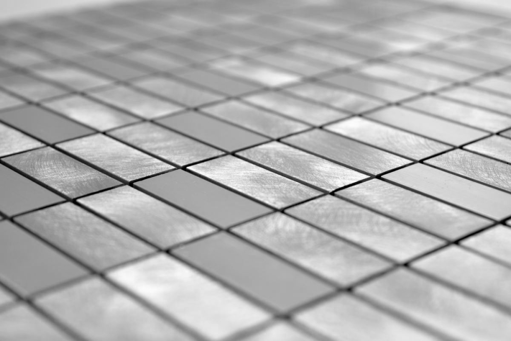 Mosaik Fliese Aluminiummosaik Silber Gebürstet/Poliert Wanverkleidung Küchenfliese - 49-C201F