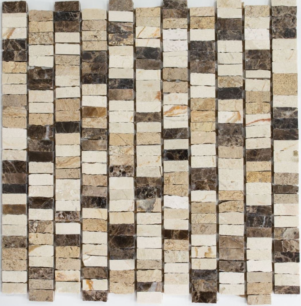 Marmor Mosaik Rustikal Emperador cream Stäbchen geschliffen Sopo-M10-VH21