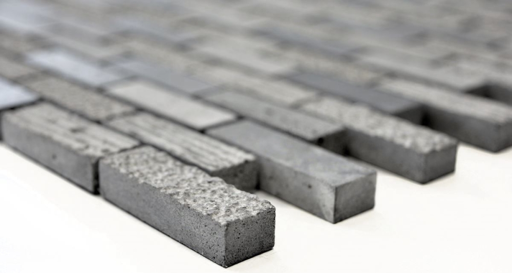 Naturstein Stäbchen Zement Grau anthrazit Marmor Brick Verbund 40-B49