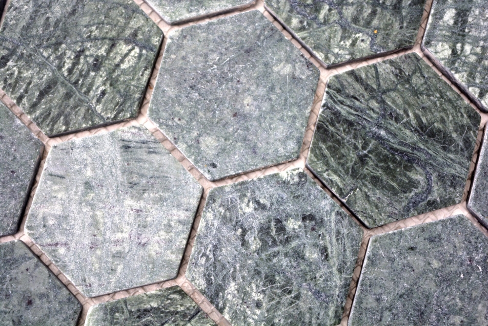 Mosaique hexagonale Carreau en pierre naturelle Marbre anthracite gris gris 44-0210