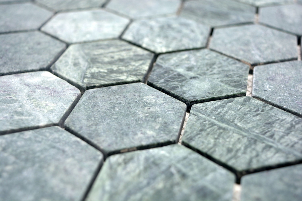 Mosaique hexagonale Carreau en pierre naturelle Marbre anthracite gris gris 44-0210