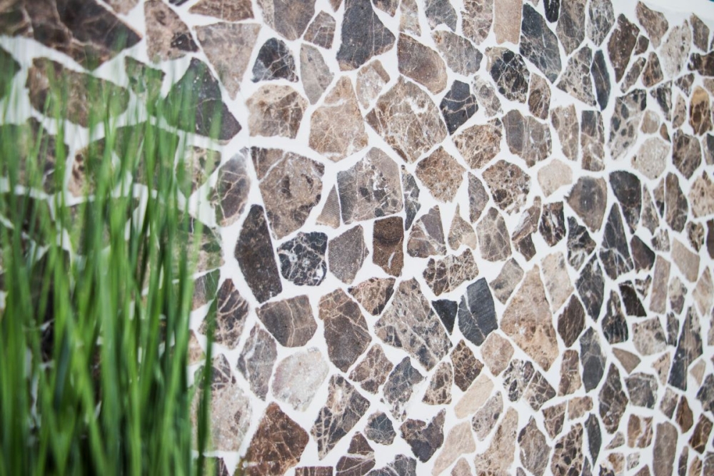 Bruchmosaik Polygonal Marmor Natursteinmosaik Impala braun geflammt 44-1306