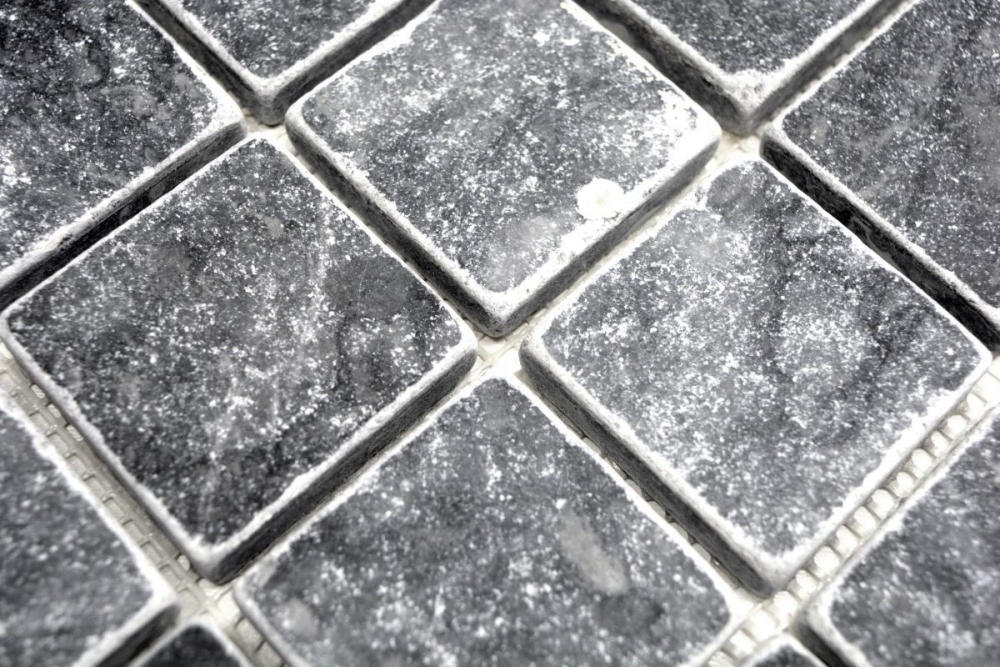Mosaique Carre Nero Antique Marbre Marbre noir mat C