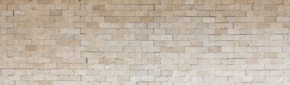 Splitface Mosaik Fliese Travertin 3D Natursteinwand beige Brick Chiaro 43-46248