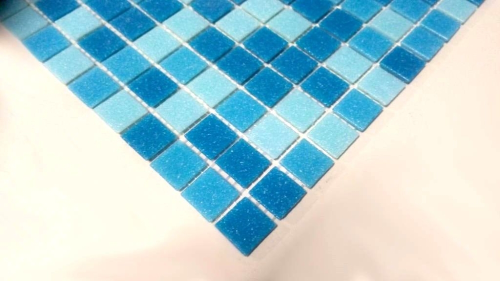 Schwimmbad Mosaik Fliese Poolmosaik Glasmosaik Blau Mix SONDERPREIS- 52-0402_Papier