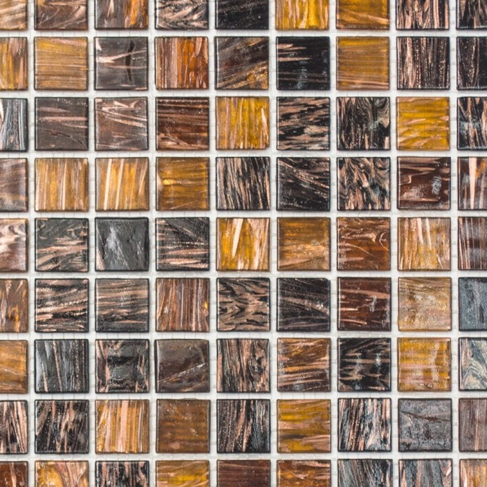 Mosaique verre mix brun brillant - 10 feuilles de mosaique