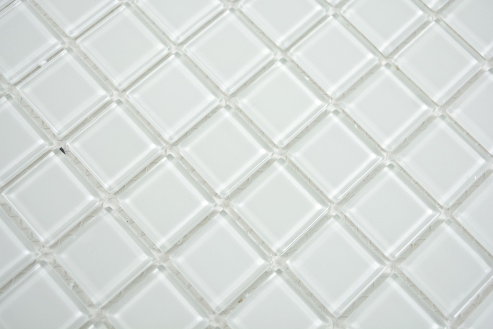 Mosaico blanco optico translucido cristal blanco brillante - 10 hojas de mosaico