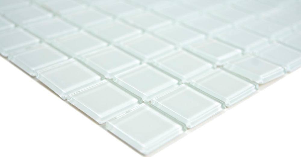 Mosaico blanco optico translucido cristal blanco brillante - 10 hojas de mosaico