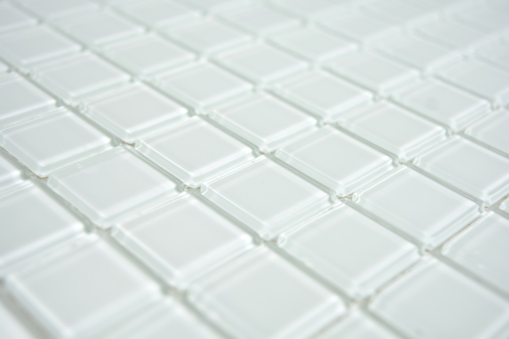 Mosaico blanco optico translucido cristal blanco brillante - 10 hojas de mosaico