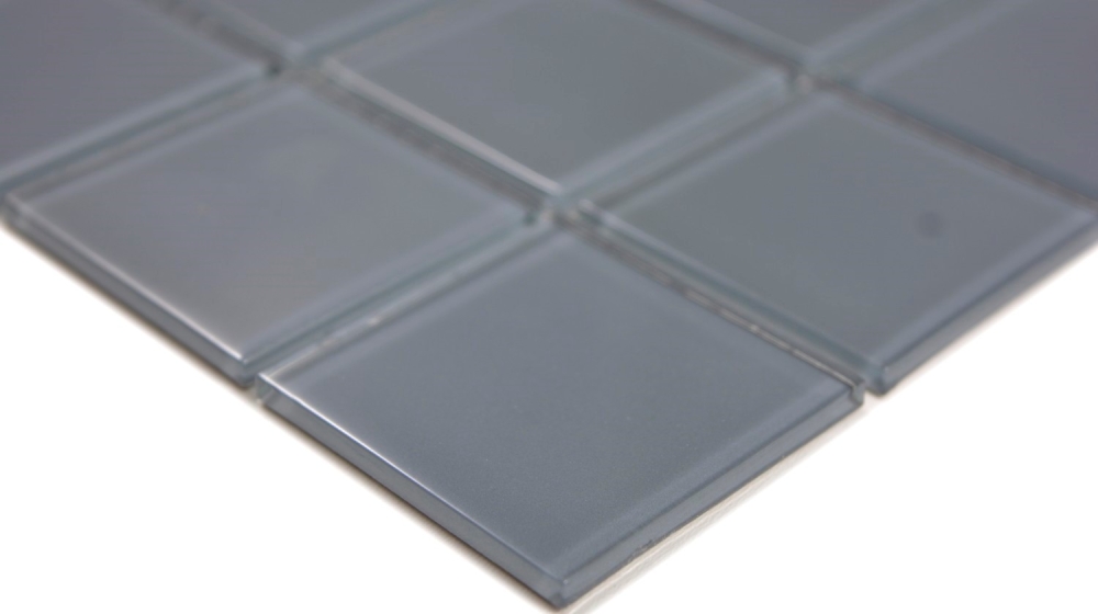 Mosaico Cristal translucido gris brillante - 10 hojas de mosaico