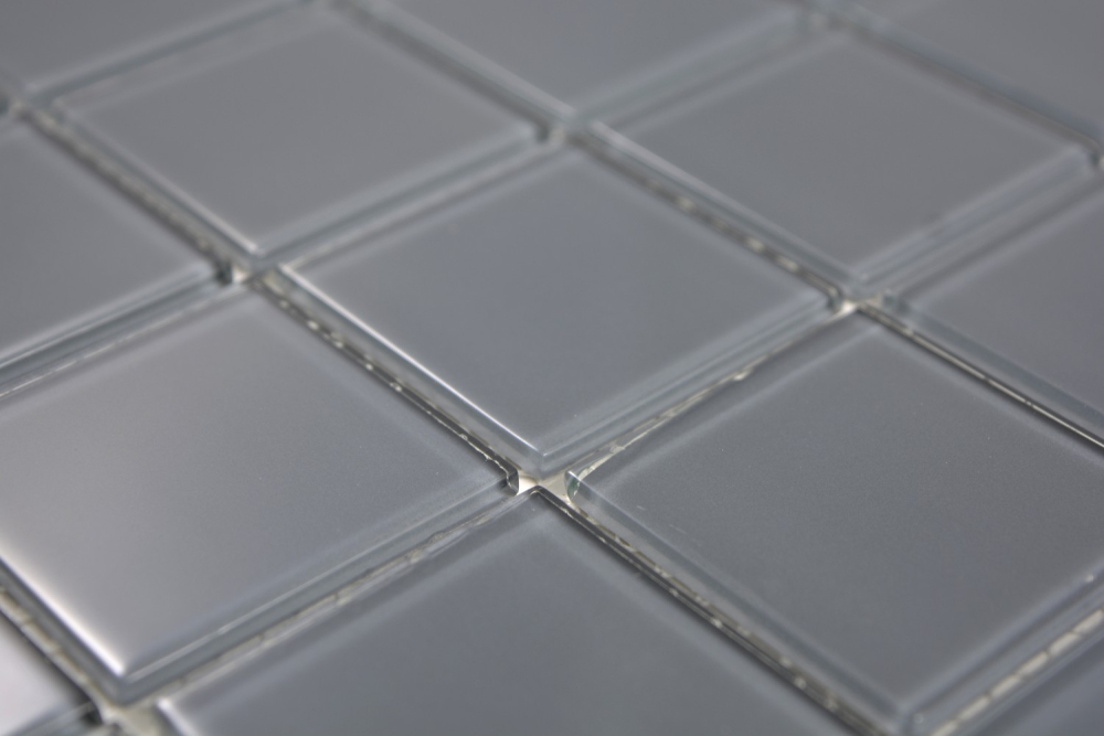 Mosaico Cristal translucido gris brillante - 10 hojas de mosaico