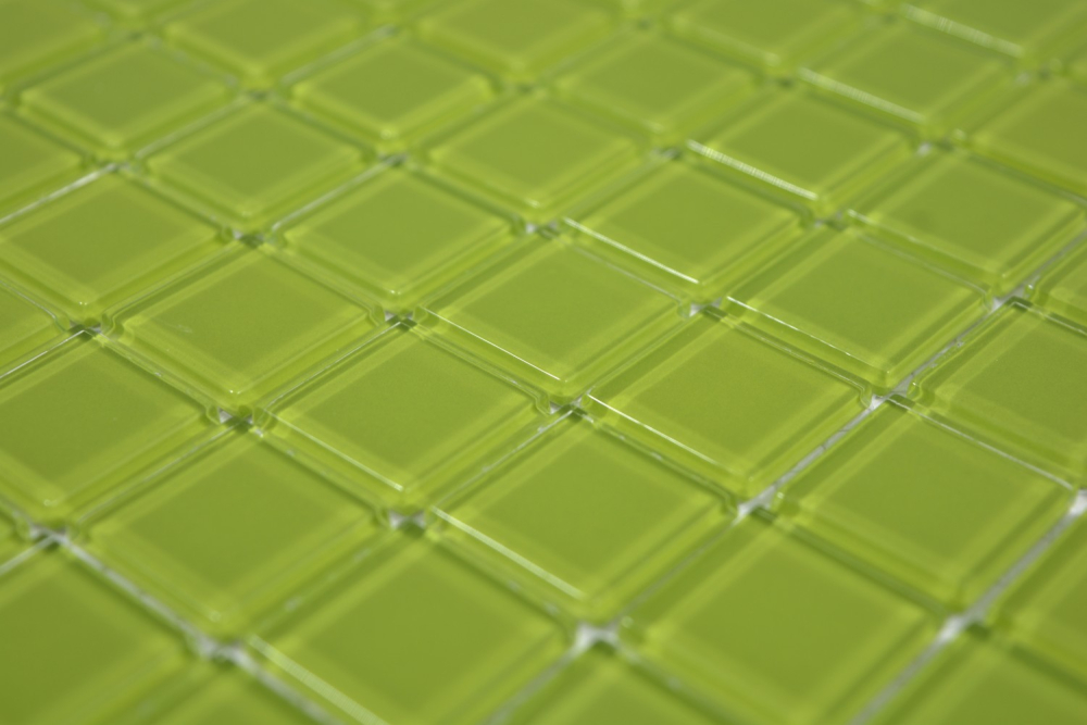 Mosaico de vidrio verde kiwi revestimiento de pared cuarto de bano cocina WC - 10 hojas de mosaico