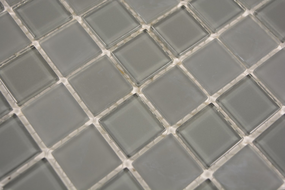 Glasmosaik Anthrazit Grau matt/glänzend Schwimmbadmosaik Poolmosaik Bad - 63-2602