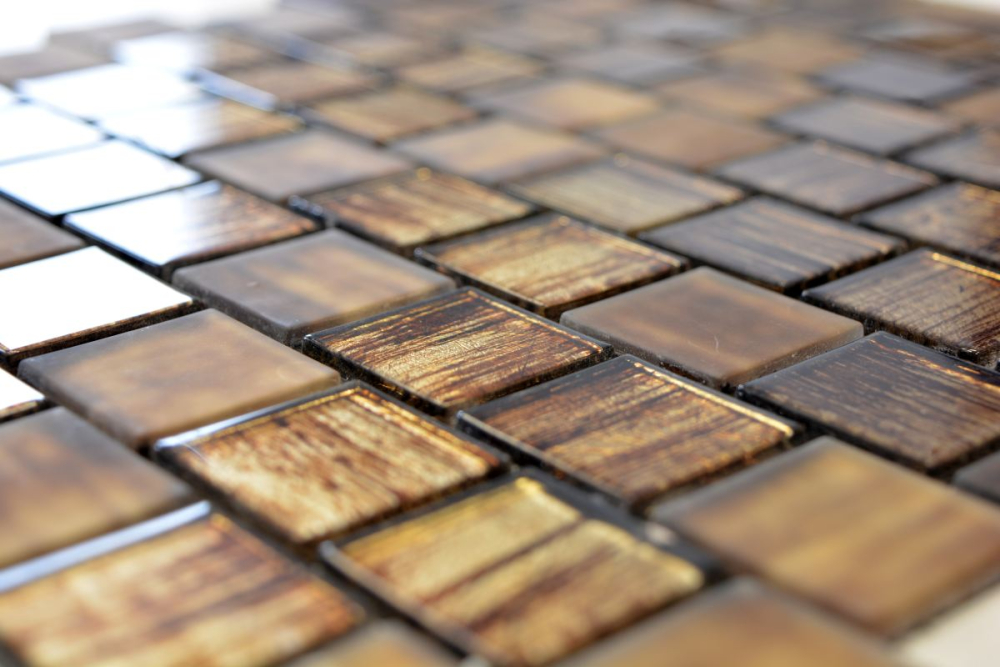 Mosaico traslucido Crystal marrone lucido - 10 fogli di mosaico