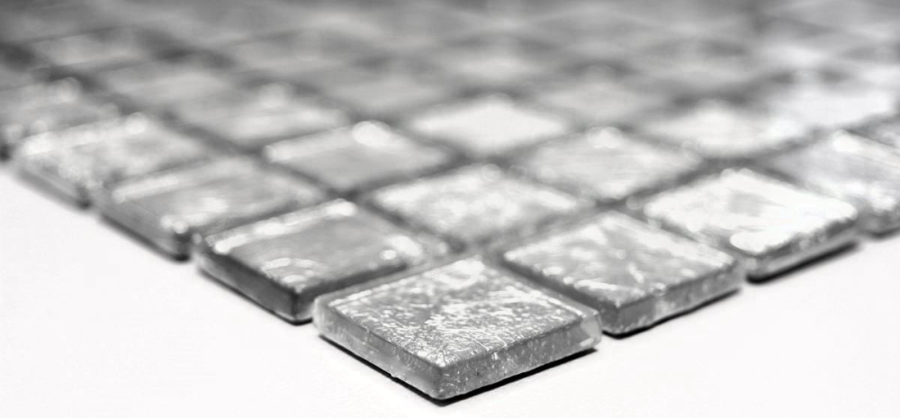 Mosaik Transluzent Crystal silber glaenzend - 10 Mosaikblaetter