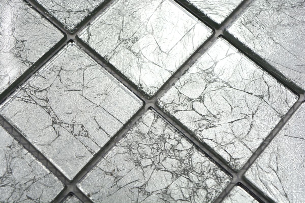 Mosaik Transluzent Crystal silber glaenzend - 10 Mosaikblaetter