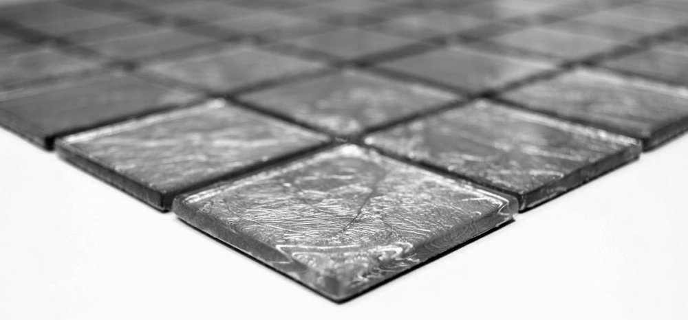 Mosaik Transluzent Crystal silber glaenzend - 10 Mosaikblaetter