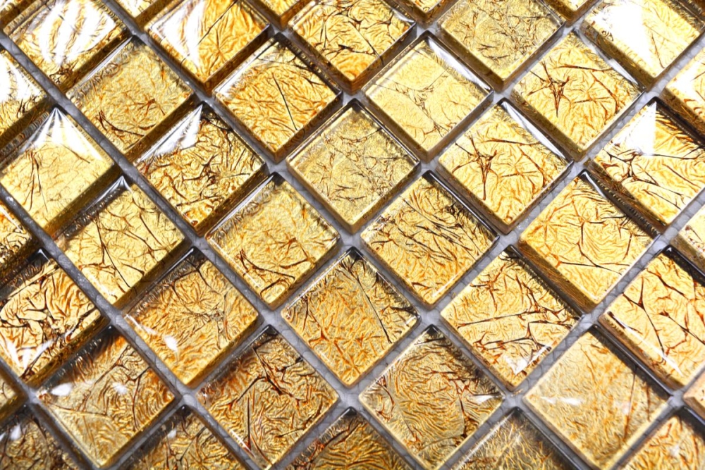 Mosaik Transluzent Crystal gold glaenzend - 10 Mosaikblaetter