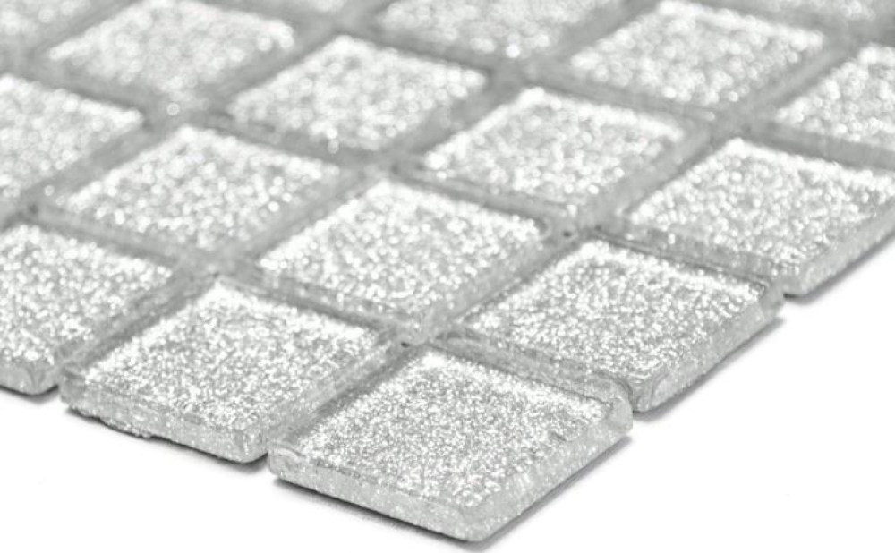 Mosaik Transluzent Crystal silber glaenzend - 10 Mosaikblaetter