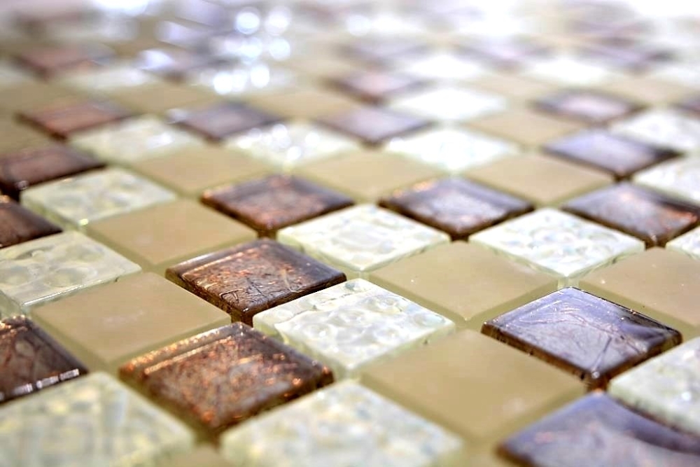 Mosaico Luester optico cristal translucido champan brillante - 10 hojas de mosaico