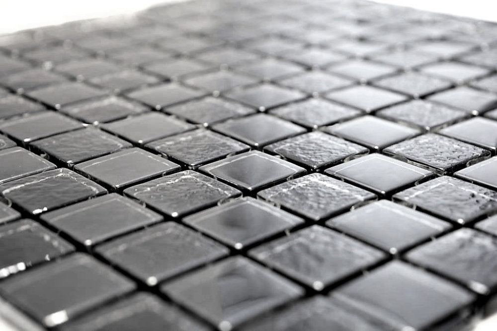 Mosaik Quadrat Glasmosaik mix Lüster schwarz Transluzent Lüsteroptik glänzend