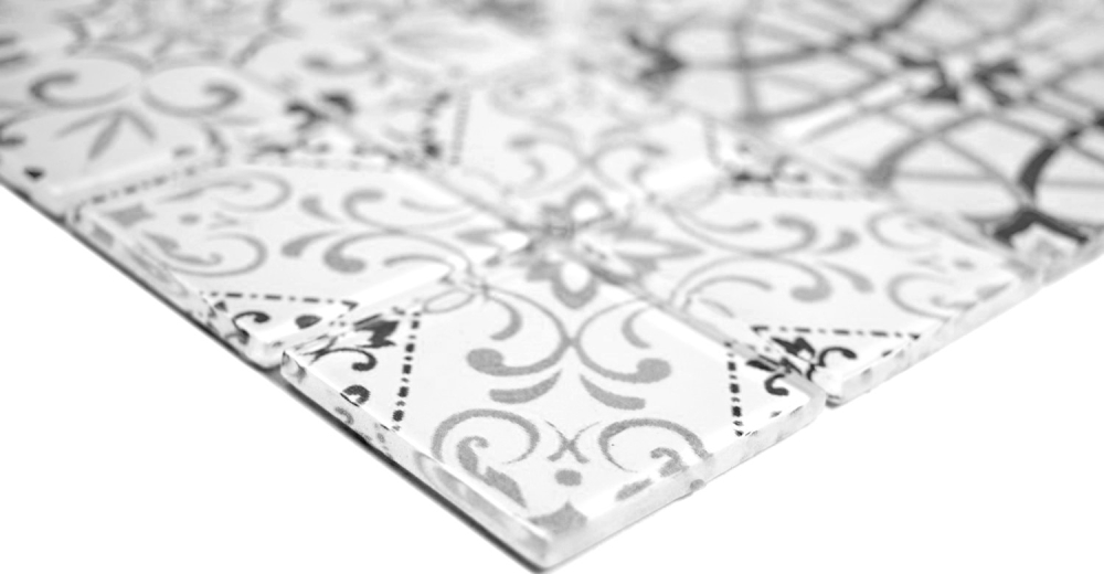 Mosaique Retro Optic Translucide Crystal gris brillant - 10 feuilles de mosaique