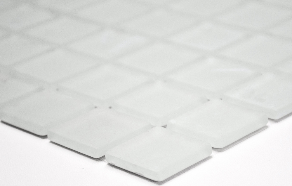 Mosaico blanco optico translucido cristal blanco mate - 10 hojas de mosaico