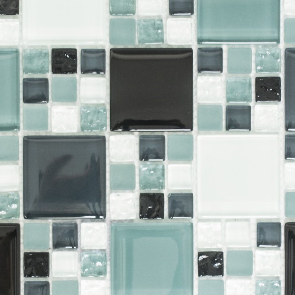 Glasmosaik Mosaikfliese Weiß Hellgrau Anthrazit Fliesenspiegel Küche - 78-0204