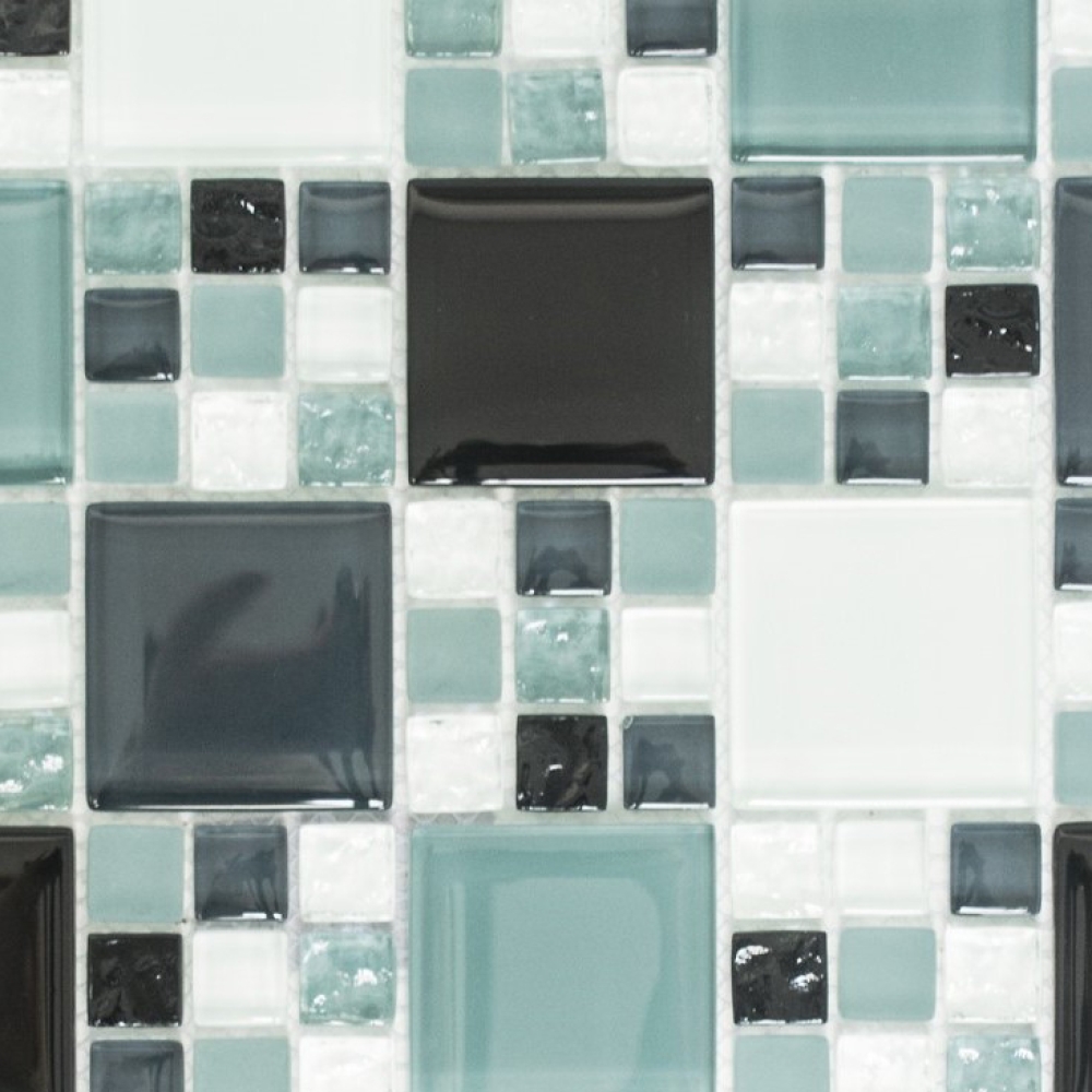 Mosaique de verre Carreau blanc gris clair anthracite Carrelage cuisine - 78-0204