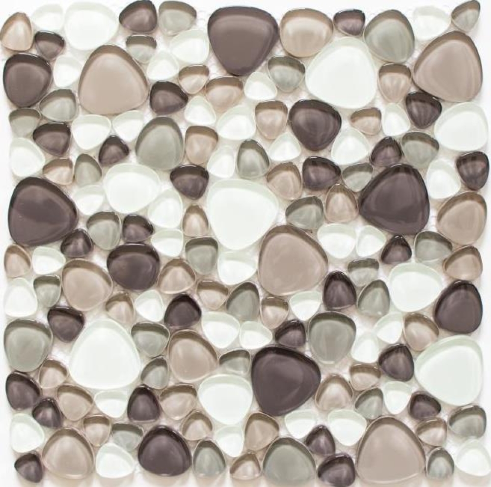 Mosaique de verre Carreau de galets Beige Marron Clair Carrelage cuisine mur - 94-PG66