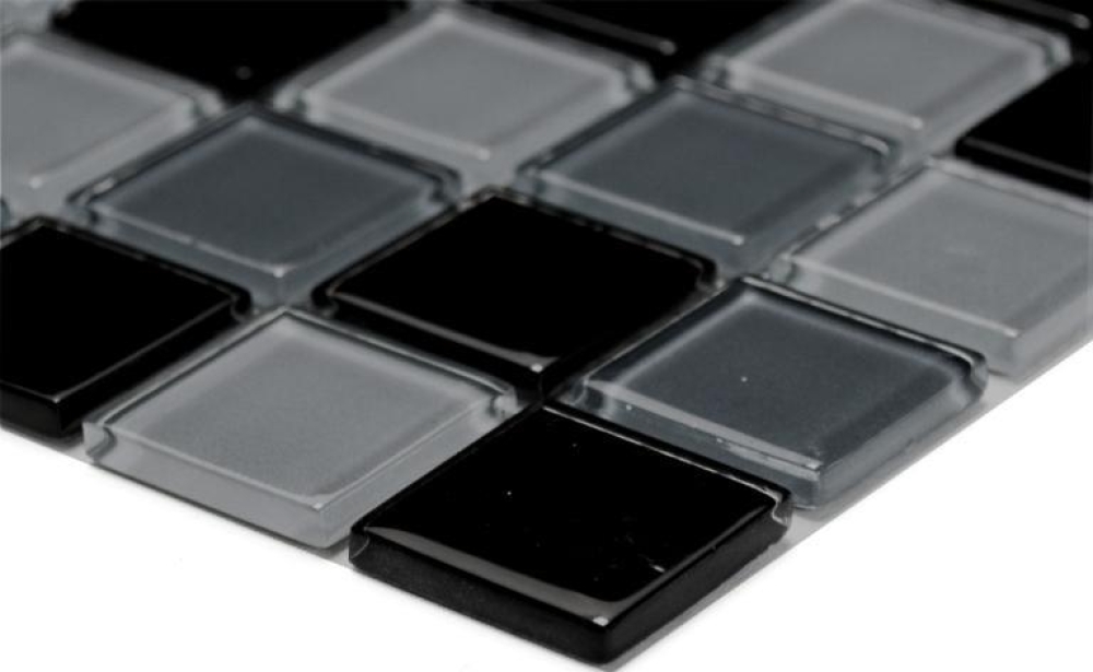 Mosaik Transluzent Crystal mix schwarz glaenzend - 10 Mosaikblaetter