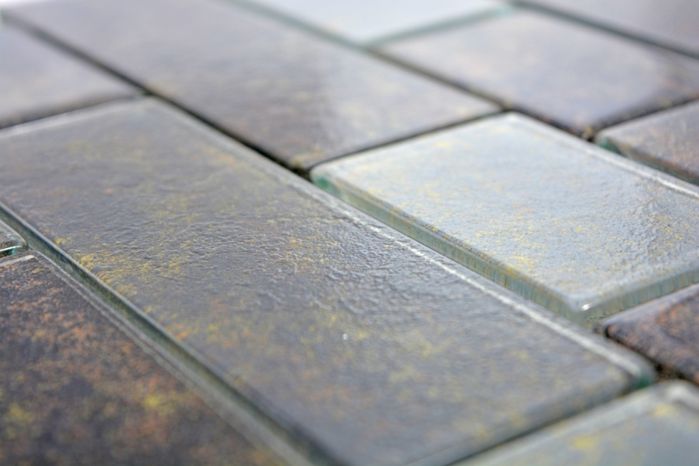 Mosaique de verre Matte Metro aspect mur composite gris rouille Anthracite Carrelage 68-2569L