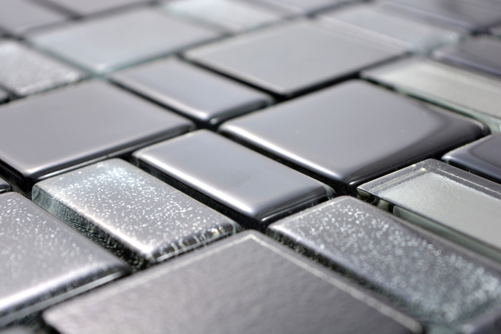 Mosaique Translucide Crystal noir brillant - 10 feuilles de mosaique