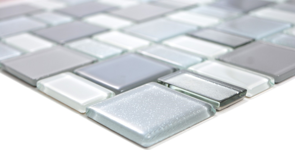 Mosaique Translucide Crystal fume brillant - 10 feuilles de mosaique