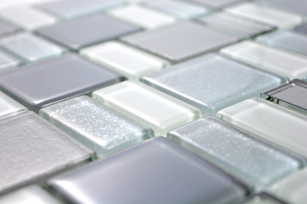 Mosaique Translucide Crystal fume brillant - 10 feuilles de mosaique