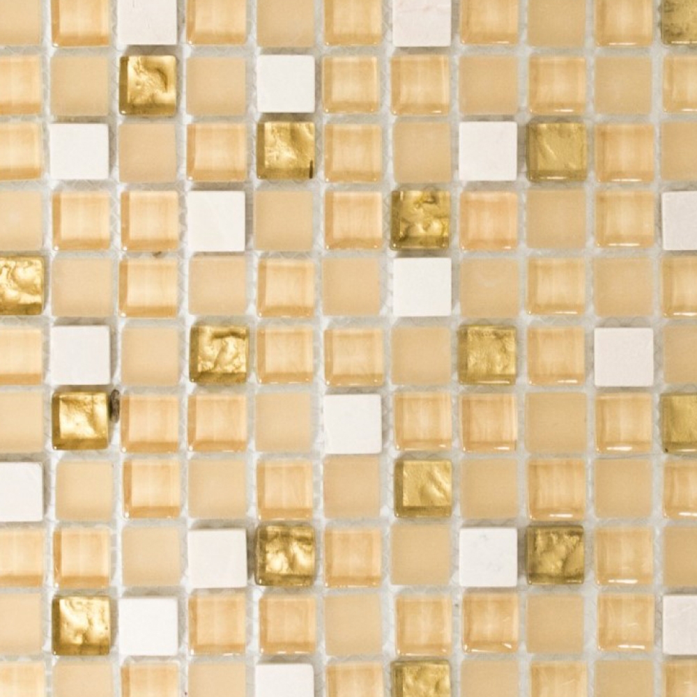 Glasmosaik Naturstein Rustikal Antik weiss gold matt glänzend beige 92-1201
