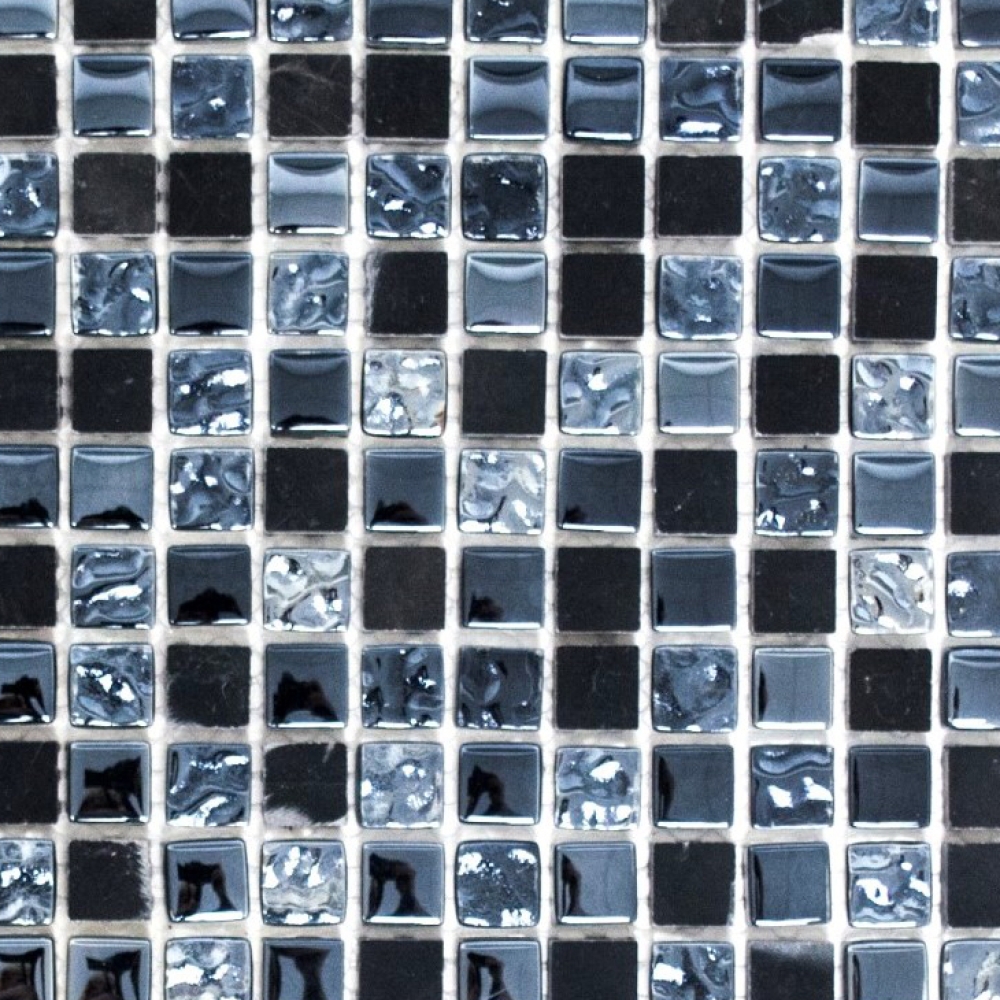 Mosaique Carre Mosaique de verre Pierre mix gris noir Mix translucide brillant