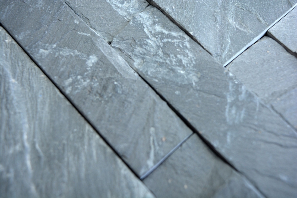 selbstklebende Schiefer Wandpaneele Echte Steinwand Grau Anthrazit Fliesenspiegel - 200-03V9S