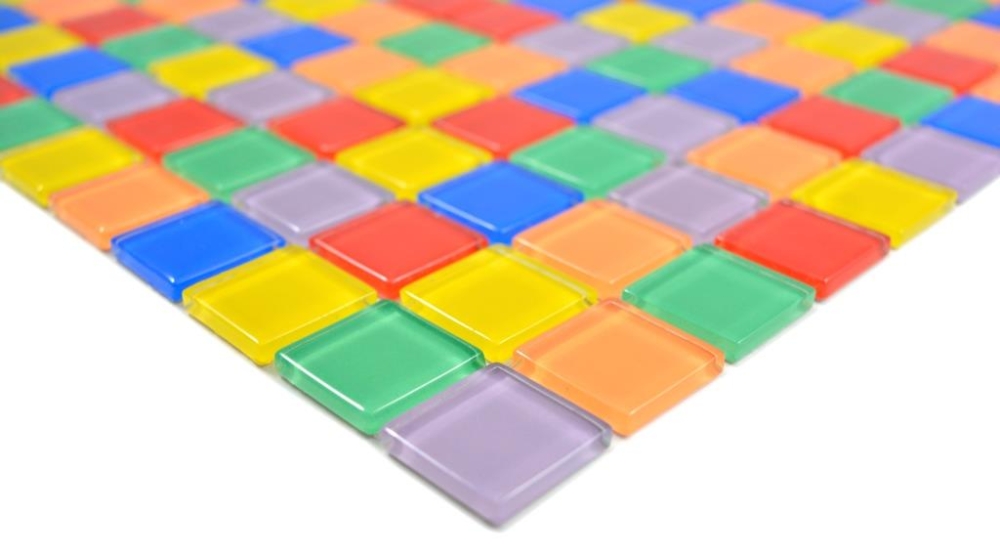 Mosaico de vidrio de colores Multicolor Arco Iris Azulejos backsplash Cocina Pared Cuarto de bano WC - 63-1234