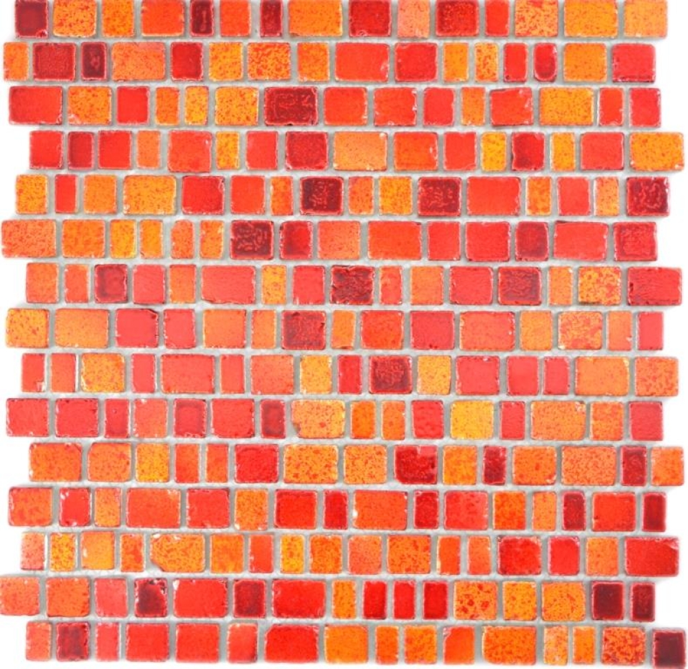 Glasmosaik Mosaikfliese unregelmäßiger Vintage orange rot - 85-0009