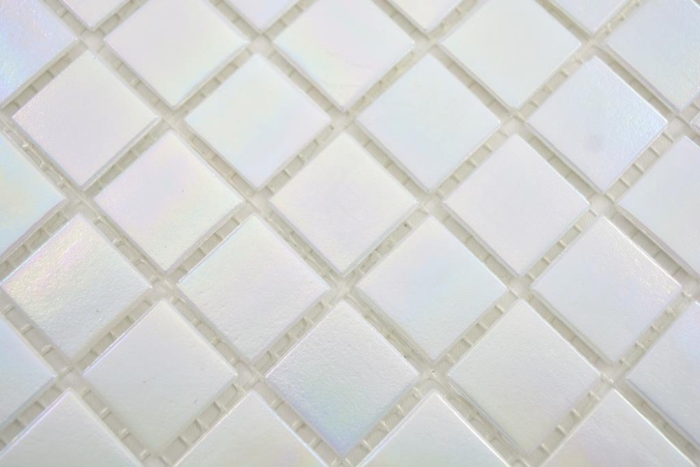 Azulejo de mosaico de vidrio Iridium White Rainbow Flip Flop Colours - 240-WA02-N