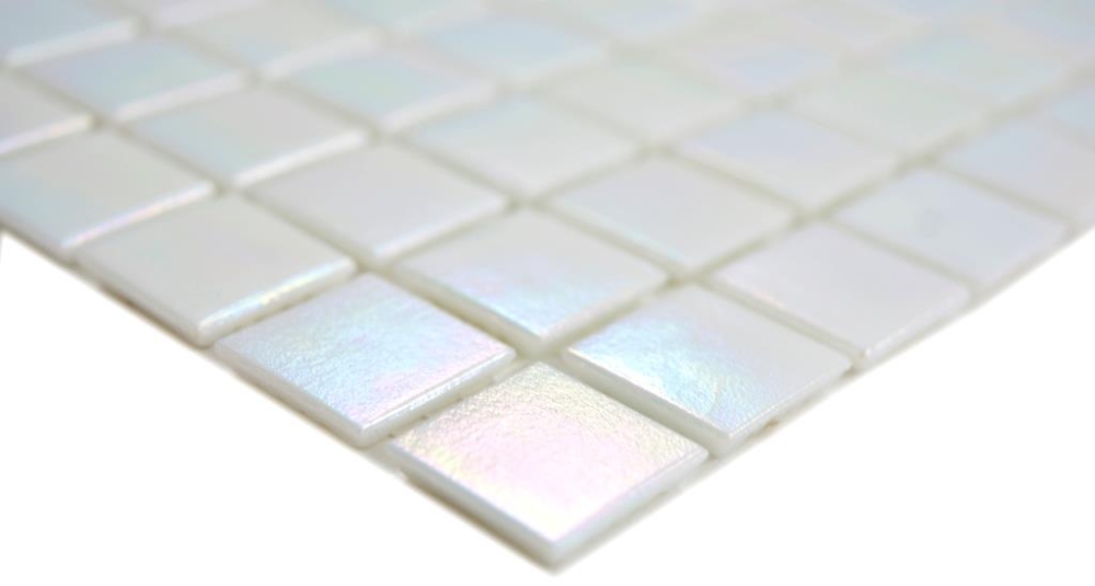 Glasmosaik Mosaikfliese Iridium Weiß Regenbogen Flip Flop Farben - 240-WA02-N