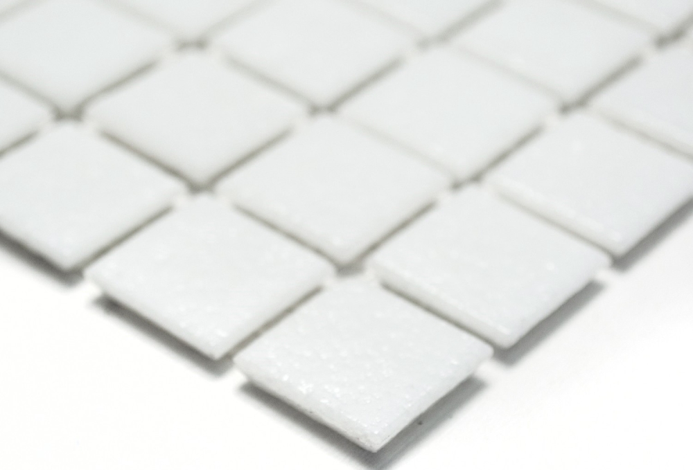 Mosaik Weissoptik Glas weiss matt - 10 Mosaikblaetter