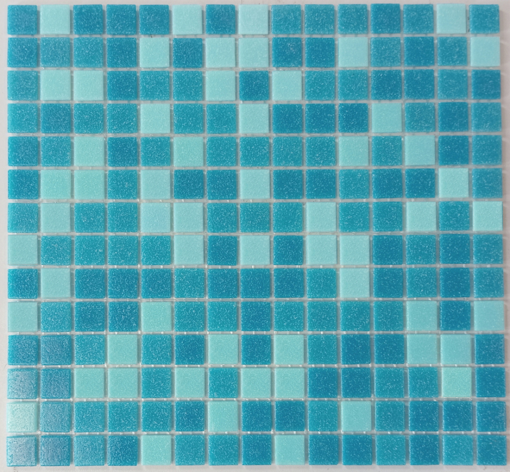 720 Matten Schwimmbad Mosaik Fliese Poolmosaik Glasmosaik Blau Sonderpreis - 52-0402_Papier