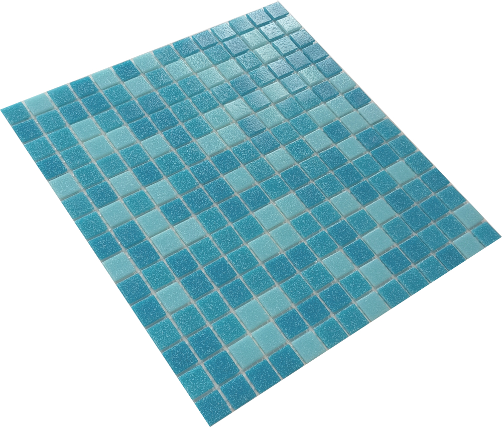 Mosaique verre mix bleu brillant - 10 feuilles de mosaique