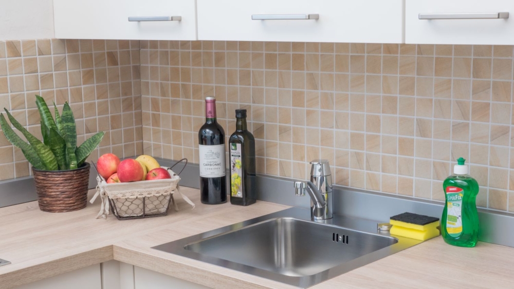 Mosaik Quadrat Steinoptik sandbeige Keramik matt