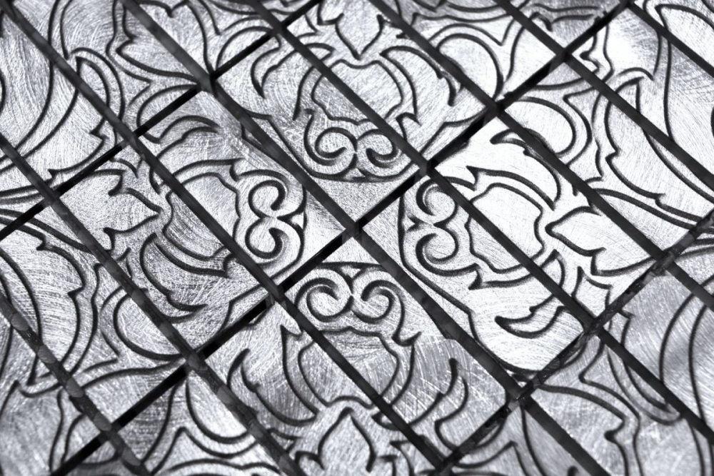 Mosaico de azulejos de metal mosaico de aluminio mosaico de plata cepillado con el patron
