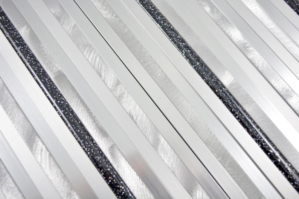Mosaik Mauerverbandoptik Aluminium silber matt - 10 Mosaikblaetter