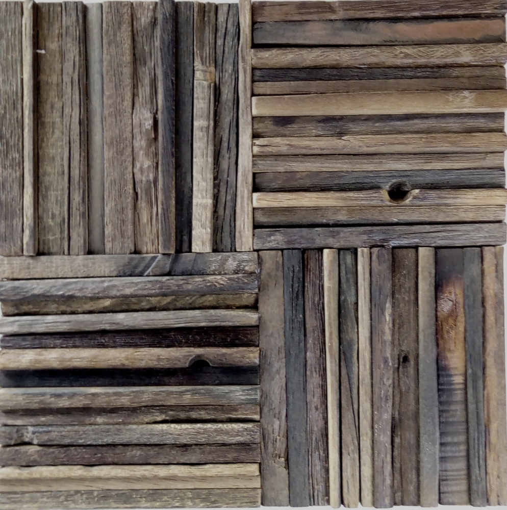 Holz Mosaik Kombination Boot Old Wood Holz Dark Brown Fliesenspiegel Wandfliese - 160-27