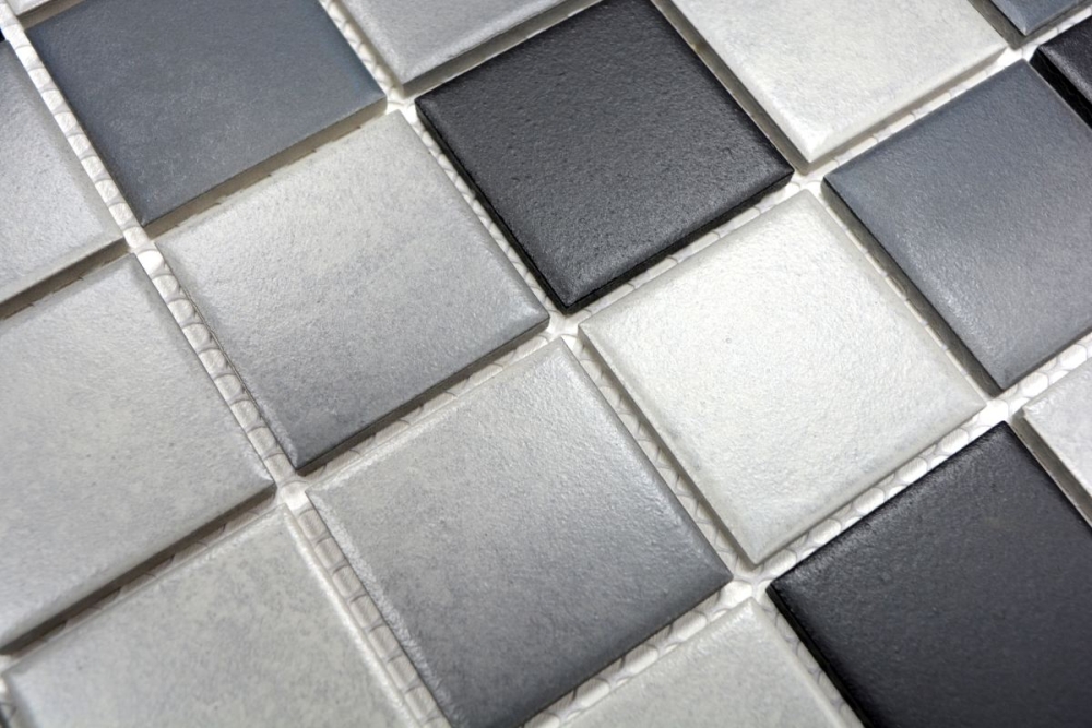 Mosaik Fliese anthrazit grau hellgrau Keramikmosaik rutschsicher 16-2211-R10